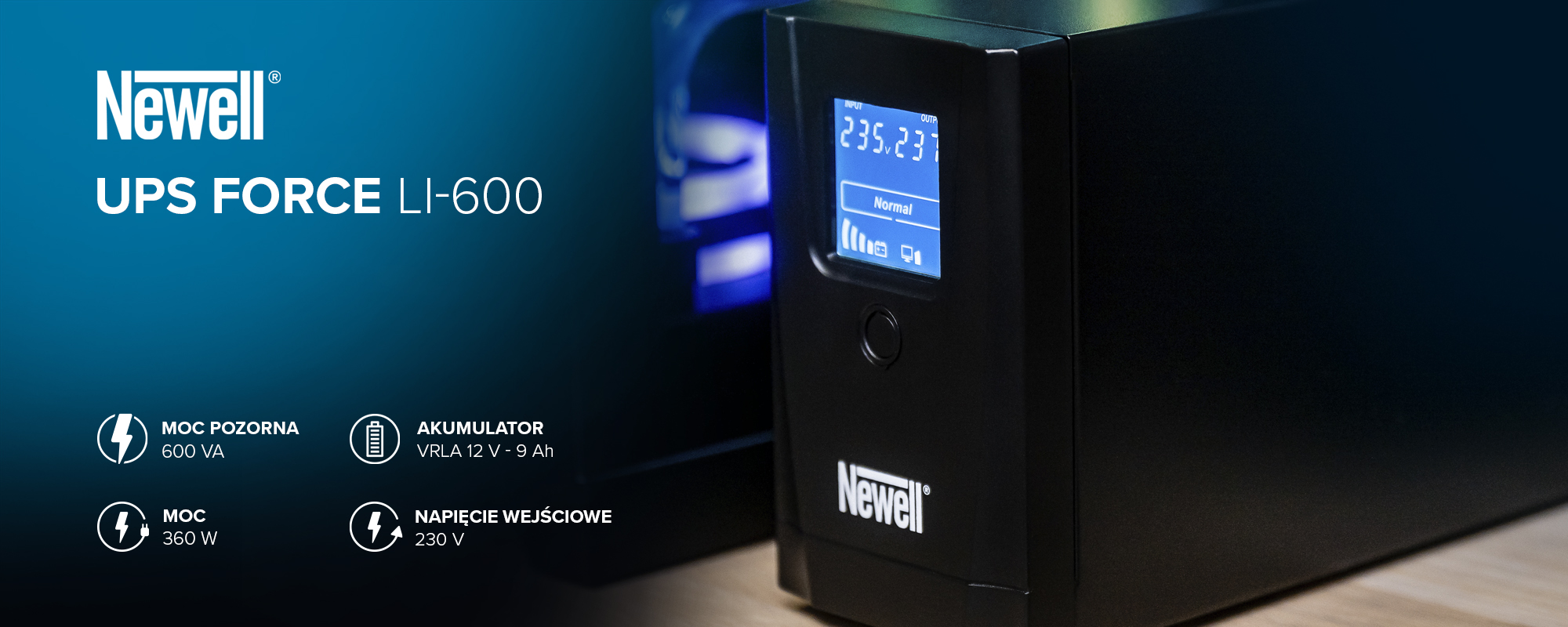 Zasilacz awaryjny UPS Newell Force LI-600